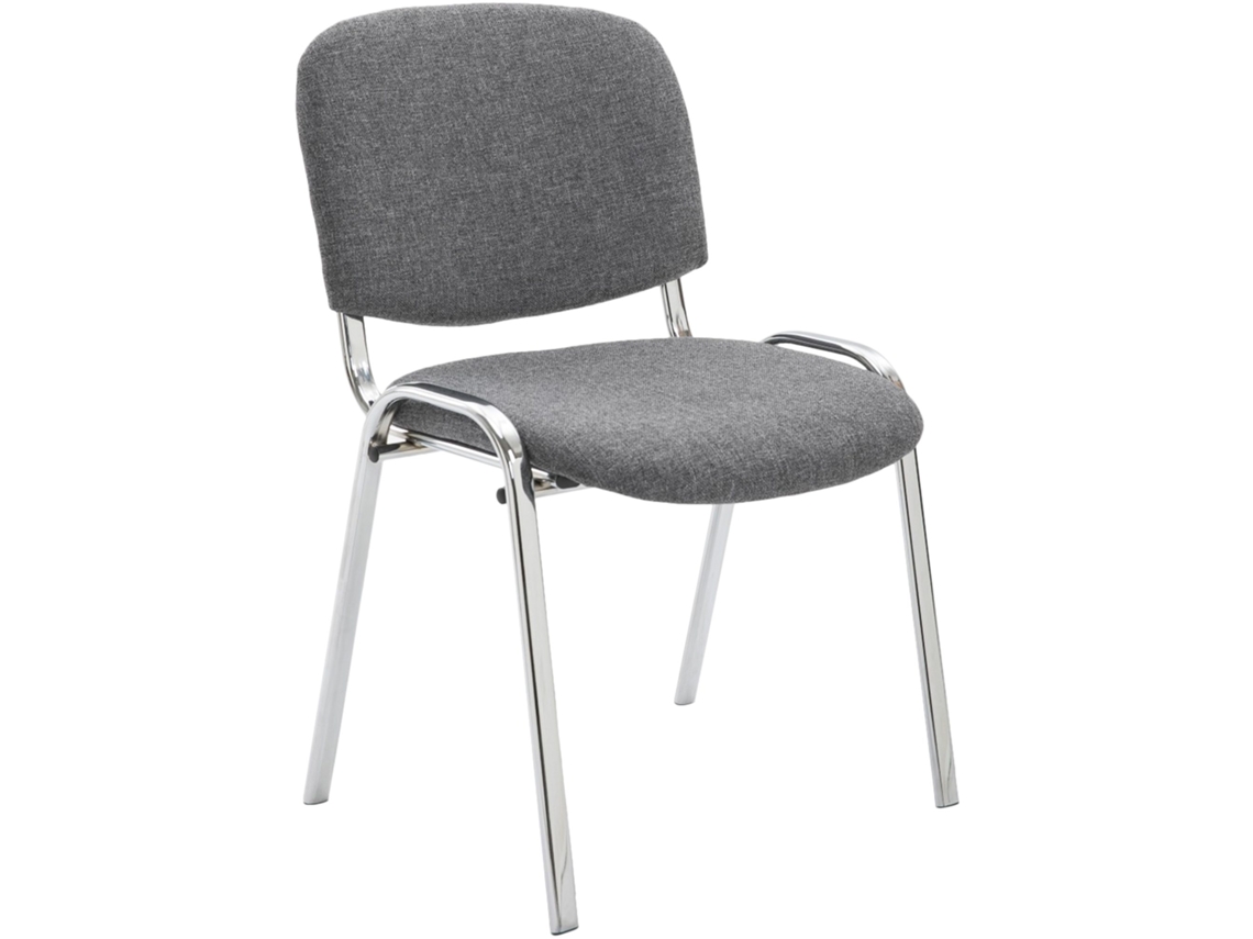 Silla de visita Ken en tela cromada gris CLP