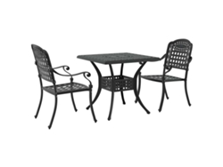 Maison Exclusive - Conjunto De Mesa De Jardín 3 Pcs Negro Aluminio Fundido
