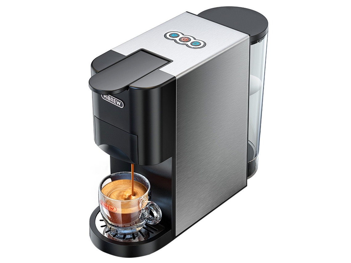 Cafetera 5 en 1 H3a, 1,19 bares, depósito de agua de 800 ml, plateada, Hibrew