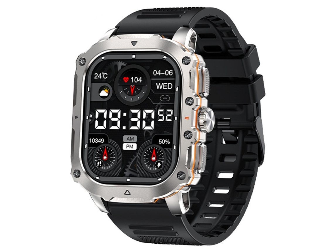 Reloj Inteligente con Deportes Uso al Aire Libre Llamadas Bluetooth Frecuencia Cardíaca Oxígeno en Sangre Monitoreo del Sueño Negro YEMAESRE