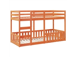 Litera 80x200 Cm Madera Maciza De Pino Cera Marrón Dkd Home Decor