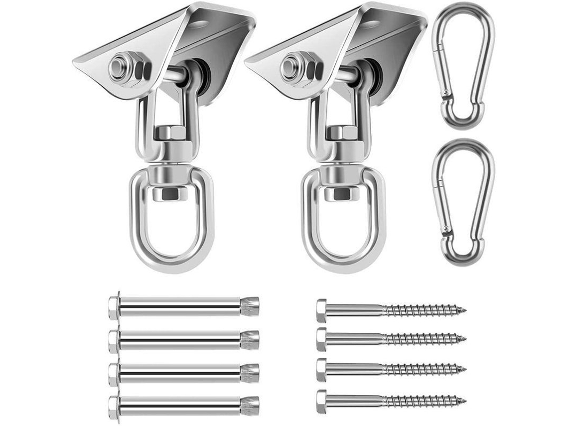 Gancho De Techo Resistente, Acero Inoxidable Sus304, Rotación De 360°, 4 Tornillos, Para Silla Hamaca De Yoga, 2 Piezas.