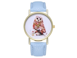 Reloj Deportivo Para Hombre De Piel Sintética Con Movimiento De Cuarzo Azul Claro.