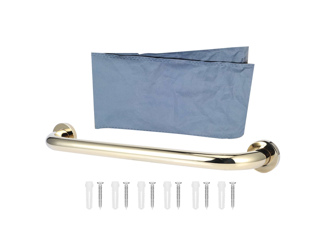 Agarre de mano de hierro antideslizante para baño, seguridad para niños, color dorado