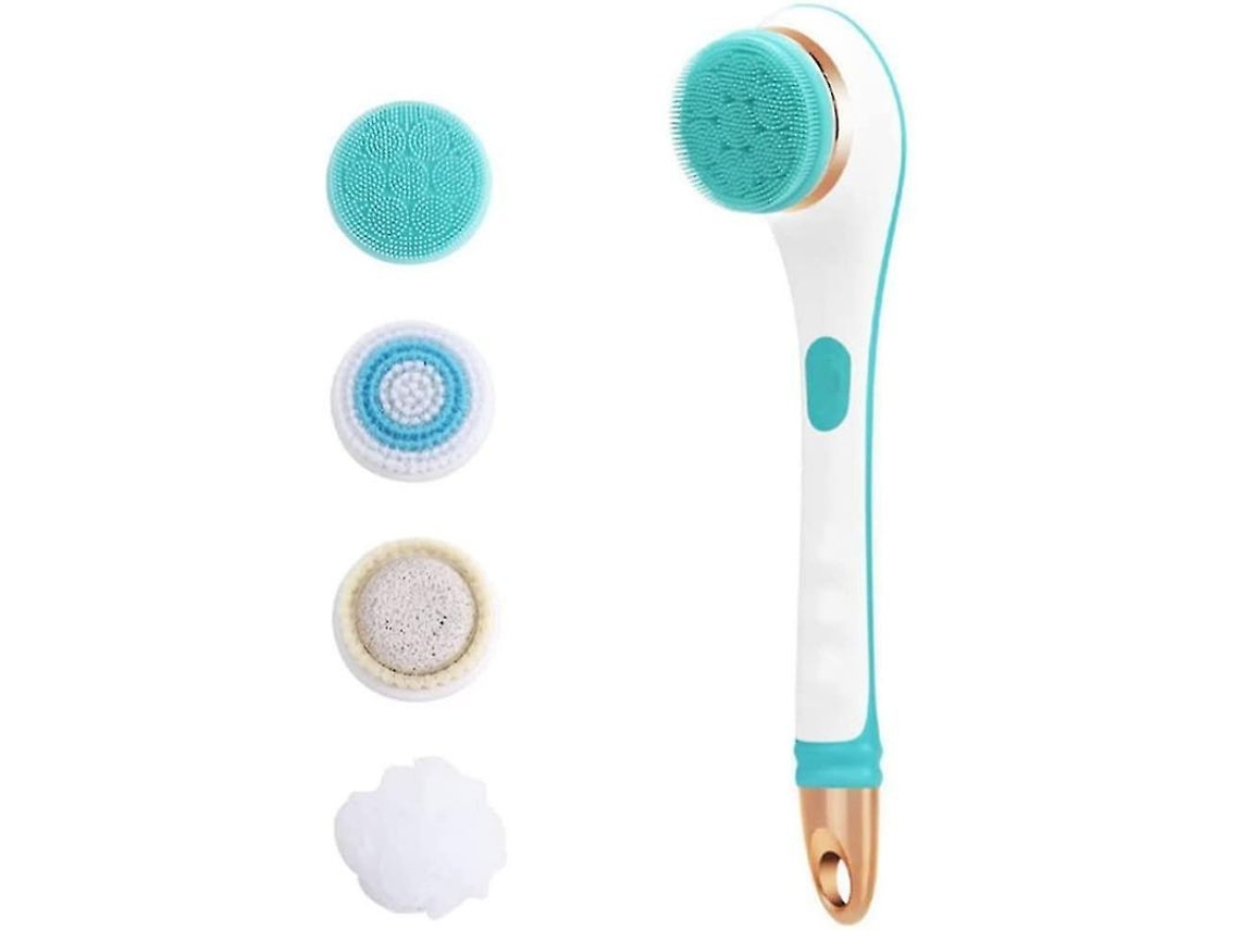 Cepillo De Baño Eléctrico Con Masaje Exfoliante, Silicona Suave, Recargable Por Usb, 2 Velocidades, Azul.