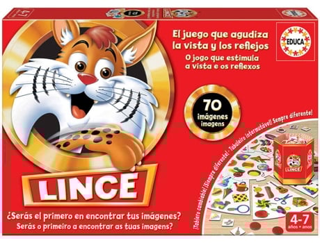 Juego Educativo EDUCA Lince Juego 70 Imagenes (Edad Mínima: 4 Años - 33,5 x 23,2 x 4,7 cm)