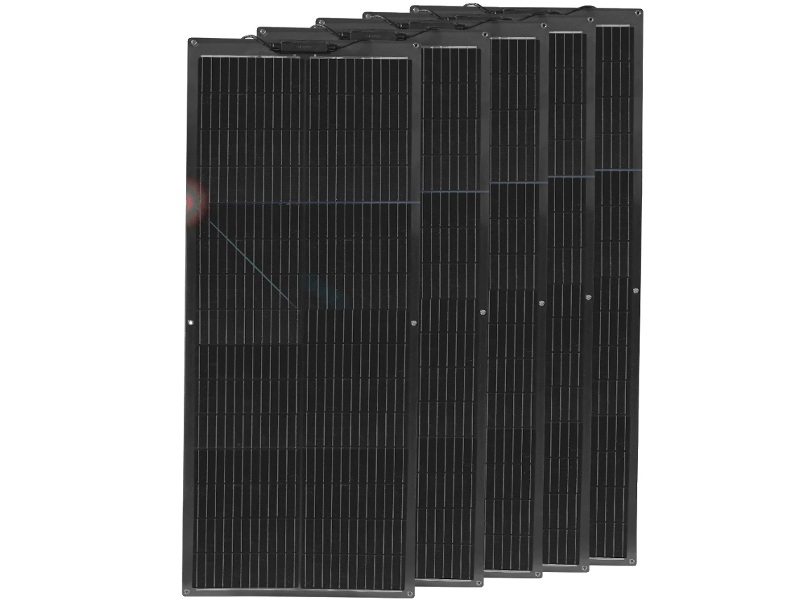 Kit de paneles solares monocristalinos de alta eficiencia, instalación versátil, 5 unidades de 100 W