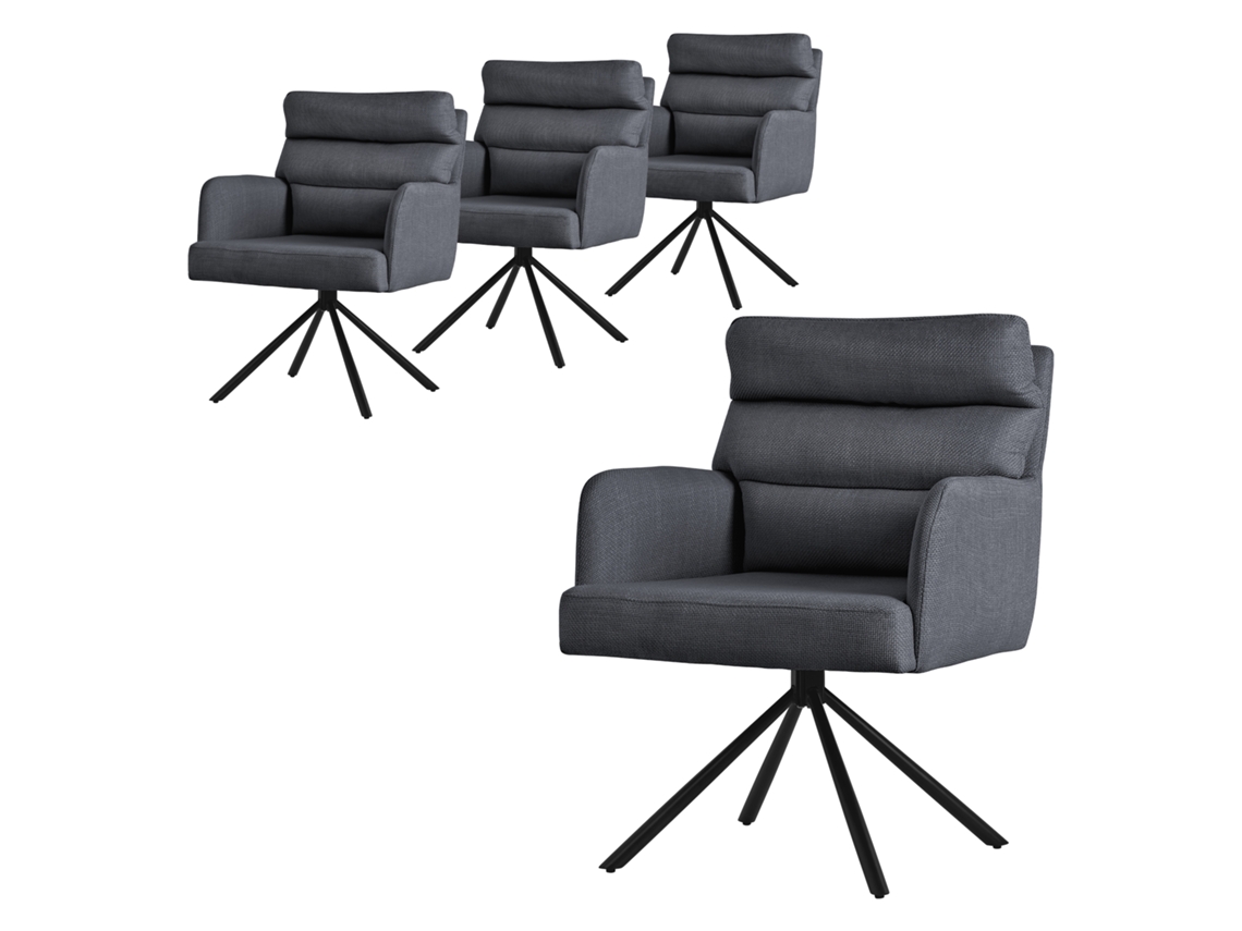 ML-DESIGN sillas de comedor giratorias juego de 4 antracita