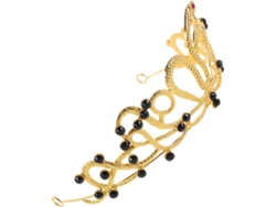 Diadema Ciieeo Con Forma De Serpiente Corona Egipcia En Aleación Dorada Con Diamantes De Imitación Negros, Ligera Y Decorativa.