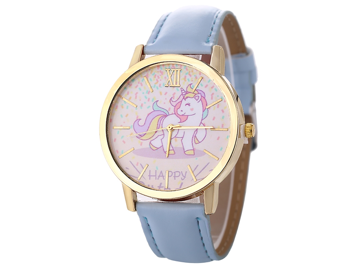 Reloj Casual Unisex Zlf0571-f De Cuarzo Con Correa De Cuero Azul Claro