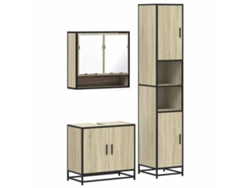 Conjunto 3 De Muebles De Baño VIDAXL Marrón Madera contrachapada