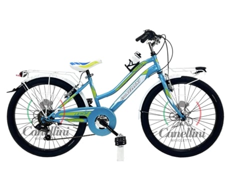 Bicicleta de niña LINCY 24 - 6 velocidades (Azul/verde) BICICLETTE CANELLINI
