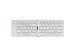 Teclado Bluetooth Plegable Doble, Ligero Y Compacto, Conexión Estable, Batería De Larga Duración, Para Viajes, Color Blanco Lunar