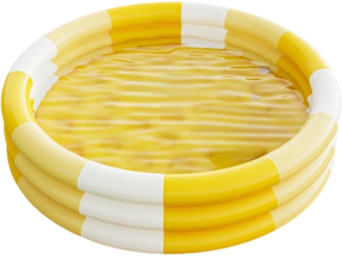 Piscina Inflable Chrui Para Niños Rayas Fondo Burbujas 150cm (amarillo)