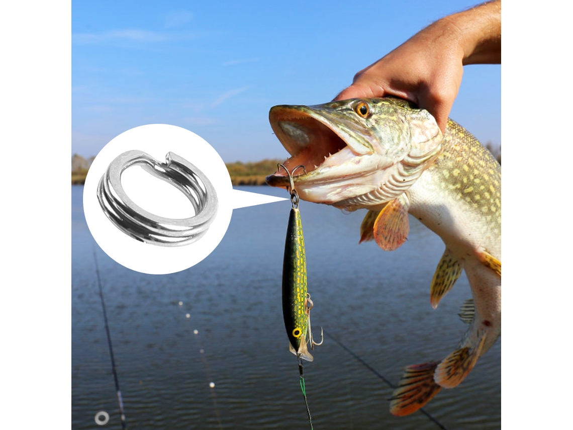 Danu26-200 Anillos Separables De Acero Inoxidable 5 Tamaños Con Alicates Para Pesca Anzuelos Conectores Accesorios De Pesca