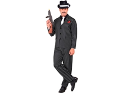 Disfraz de Gángster negro y blanco a rayas para hombre