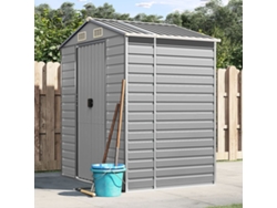 Caseta de jardín 191x130x198 cm acero galvanizado gris claro LOVELY HOME