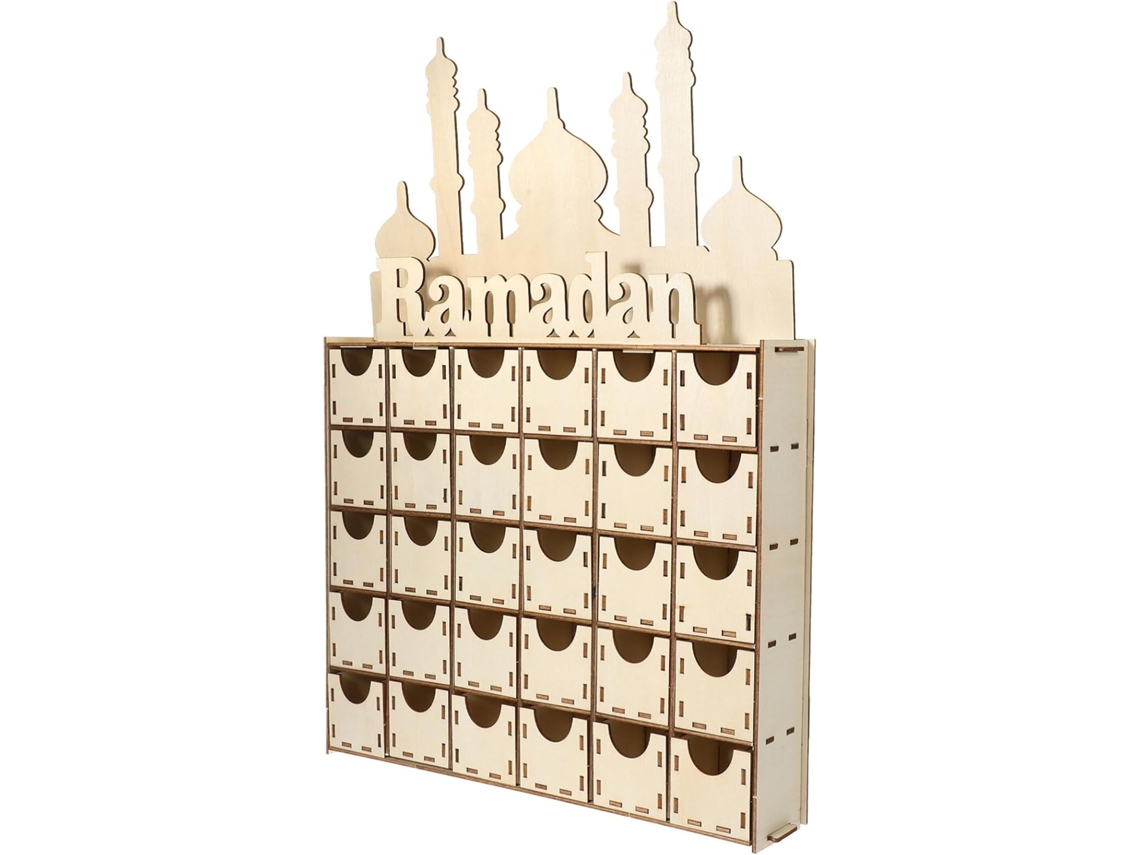 Calendario De Ramadán De Madera Para Decoración De Fiestas Y Oficinas.