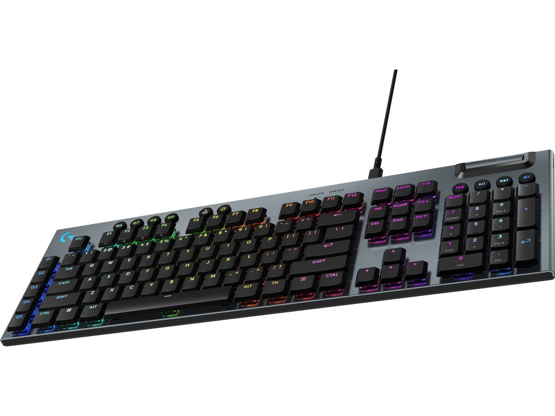 Teclado mecánico Logitech G915 X Full-Size Low-Profile RGB Wired GL Tactile Switches (Inglés - Negro)
