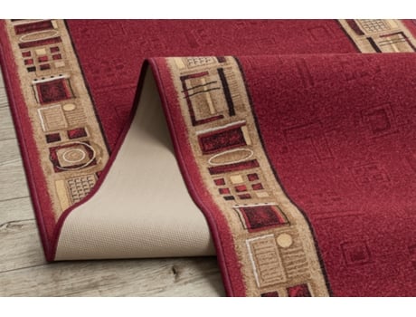 Alfombra de pasillo con refuerzo de goma JENA burdeos 80cm