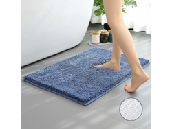 Alfombra de Baño LUUCOZK Antideslizantes Absorbentes Decoración Baño Secado Rápidoparte Inferior Poliéster Azul (50x80cm)