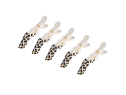 5 Piezas Pinzas De Pelo Prong Clamp Para Peluquería Accesorios De Estilo Animal Print Leopardo