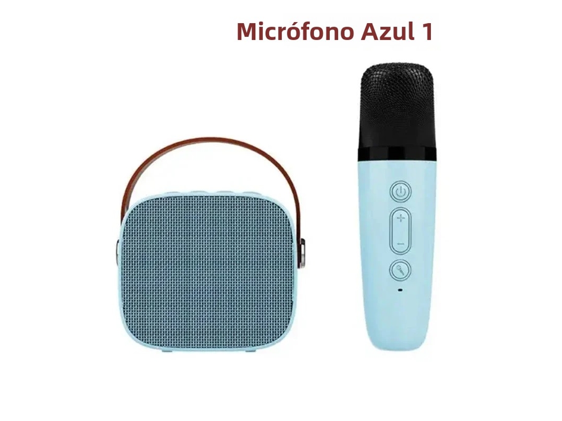 (azul + 1 Micrófono) Máquina De Karaoke Inalámbrica Con Micrófono Dual Y Sonido Envolvente Estéreo De Alta Definición