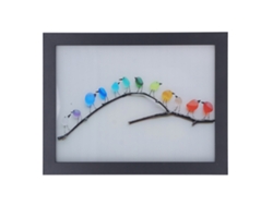 Marco De Fotos Decorativo De Cristal Marino Con Forma De Pájaro Para El Hogar Y El Jardín, 22x17cm