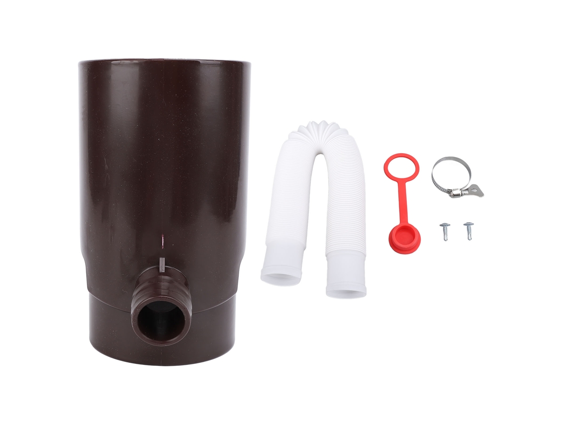 Sistema de recolección de agua de lluvia de 10 cm. Dispositivo eficiente y divertido. Color marrón.