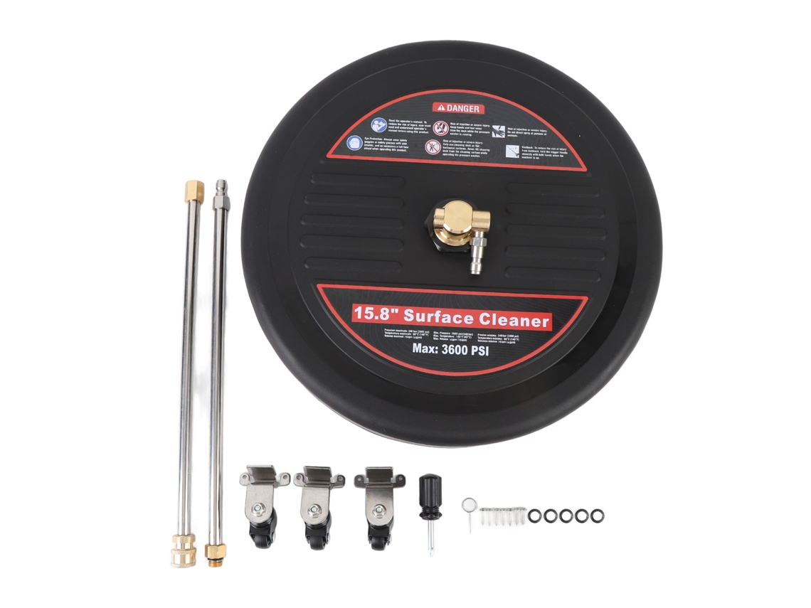 Limpiador de superficies con ruedas de 15,8 pulgadas y 3600 psi para losas, terrazas y jardines