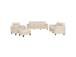 Conjunto 4 de sofás con cojines VIDAXL tela microfibra beige