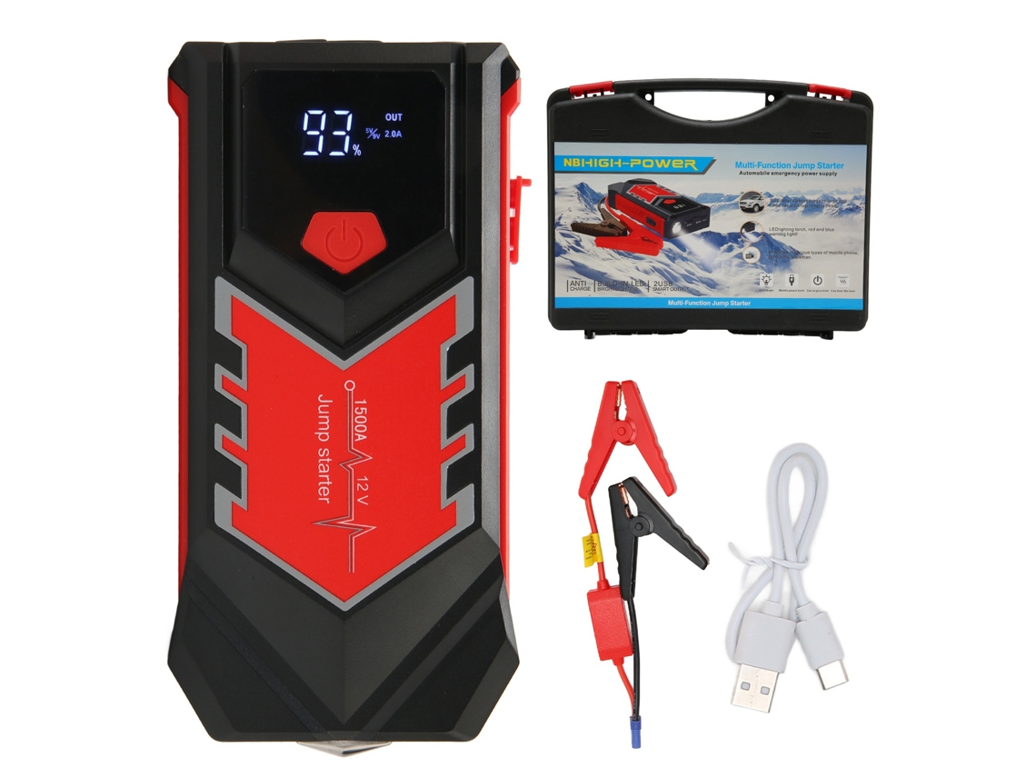 Arrancador Portátil Para Coche De 3000 A Y 59800 Mah Con Carga Rápida Usb, Luz Led Lcd, Batería De Arranque, Ip66