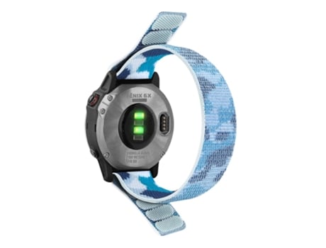 Correa de nailon ajustable con lazo para Garmin Descent G1/Fenix 7/6 Pro/5 Plus - camuflaje azul