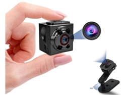 Mini cámara SQ8 1080p Full HD con visión nocturna y activación de movimiento para cámaras de seguridad ocultas para interiores y exteriores (negro) YIZHOOD