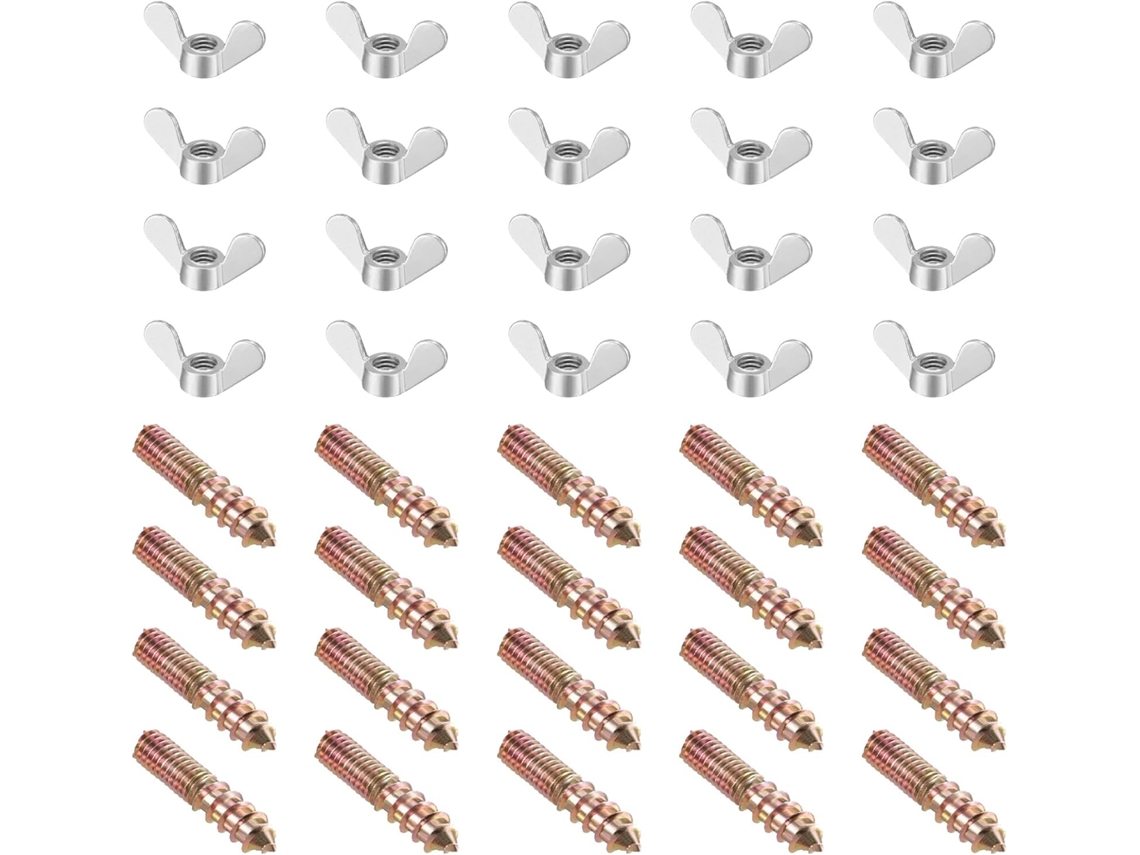 Juego De 40 Tornillos De Tuerca De Mariposa De 6 Mm Con Tornillo De Acero De Rosca De Doble Extremo Para Herramienta