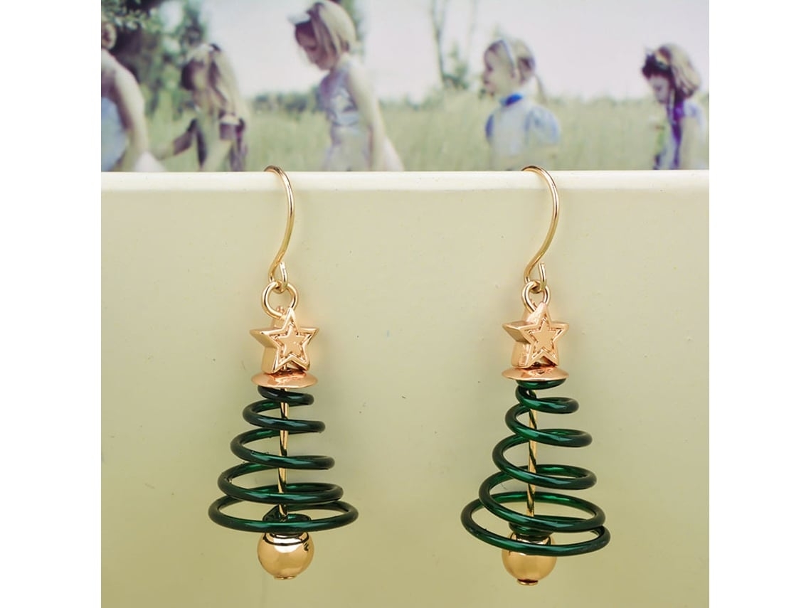 Bonitos Pendientes Navideños Con Forma De Árbol De Navidad, Para Mujeres Y Niñas, 4 Unidades.