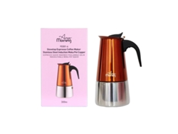 Cafetera espresso de acero inoxidable Any Morning, 300 ml, duradera y fácil de limpiar, acabado en cobre