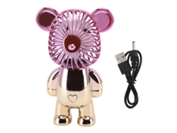 Ventilador Eléctrico Portátil De Mano Con Diseño De Dibujos Animados, Carga Usb, Forma De Oso, 3 Velocidades, Ideal Para La Oficina, El Dormitorio O El Estudio.