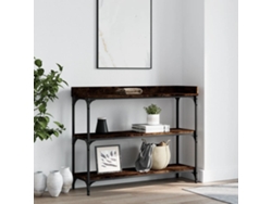 Mesa Consola Con Estantes Roble Ahumado 100x30x80 Cm