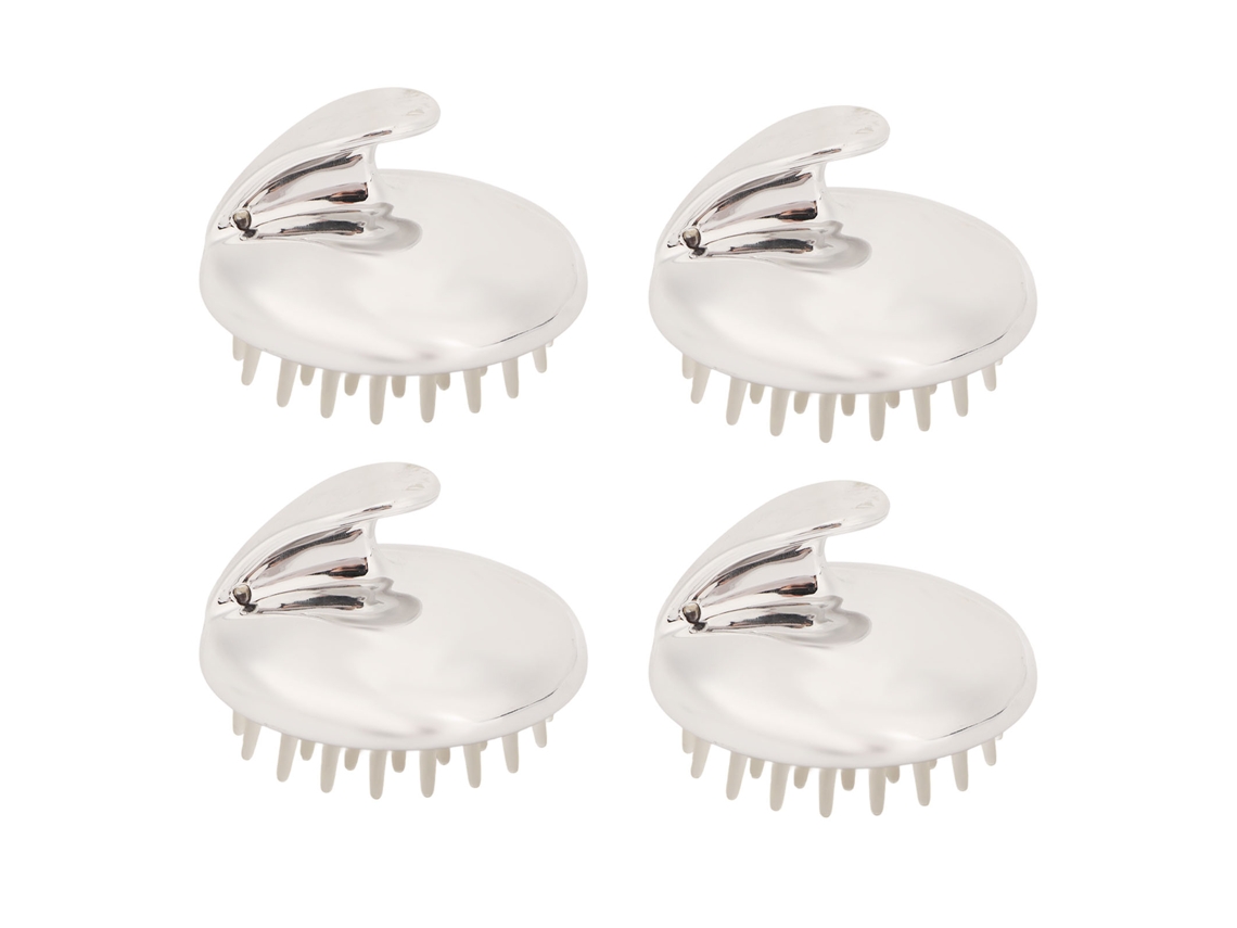 Juego De 4 Cepillos Para Champú Con Masajeador Para Cabello Y Cuero Cabelludo, De Silicona Impermeable, Portátiles Para El Hogar Y Los Viajes.