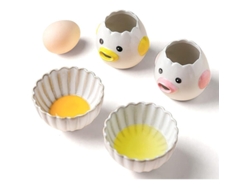2026-39441-separador De Huevos Cerámica Para Cocina Accesorio De Panadería Amarillo Y Rosa