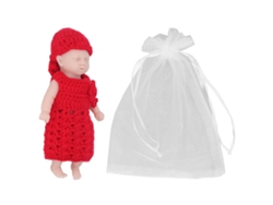 Boneca De Silicone Bebê Recém-nascido 6 Polegadas Com Suéter Vermelho Brinquedo Para +3 Anos
