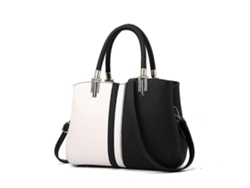 Bolso de mano de piel sintética a la moda, bandolera, bolso tote para mujer, asa superior, negro