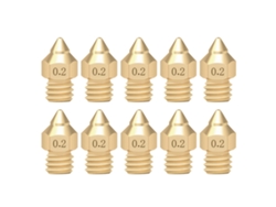 Boquilla de cobre para impresora 3D M6 (0,2/0,3/0,4/0,5 mm, filamento de 1,75 mm para Creality CR-6 SE, 10 unidades)