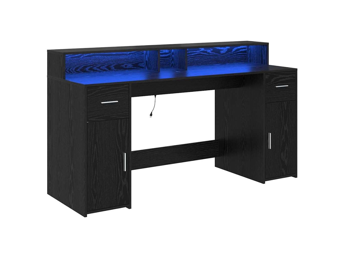 Mesa | Escritorio Roble negro 160 x 55 x 91 cm Madera tratada