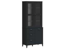Maison Exclusive - Aparador Alto Viken Madera Maciza De Pino Negro 80x40x190 Cm