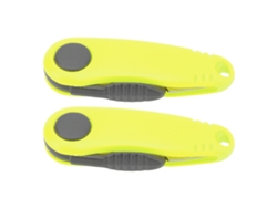 Tesoura De Linha De Badminton E Pesca Pequena Em Forma De Camarão Portátil Plegável Amarelo Fluorescente 2 Unidades