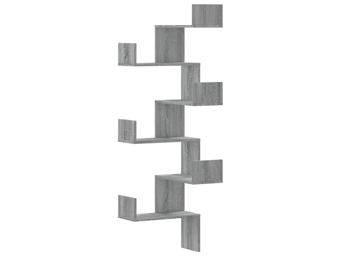 Maison Exclusive - Estantería Pared De Esquina Madera Gris Sonoma 45x45x147 Cm