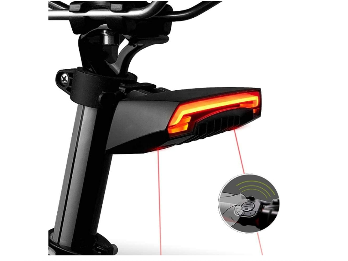 Luz trasera para bicicleta con control remoto Yizhood IPX8 negra