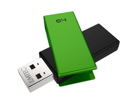 Unidad de memoria USB Emtec C350 Brick 2.0 64Gb Usb tipo A negro verde